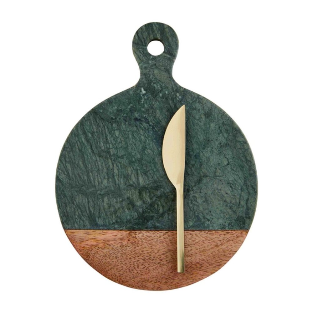 Mud Pie Wood Marble And Wood Board Set/NWT